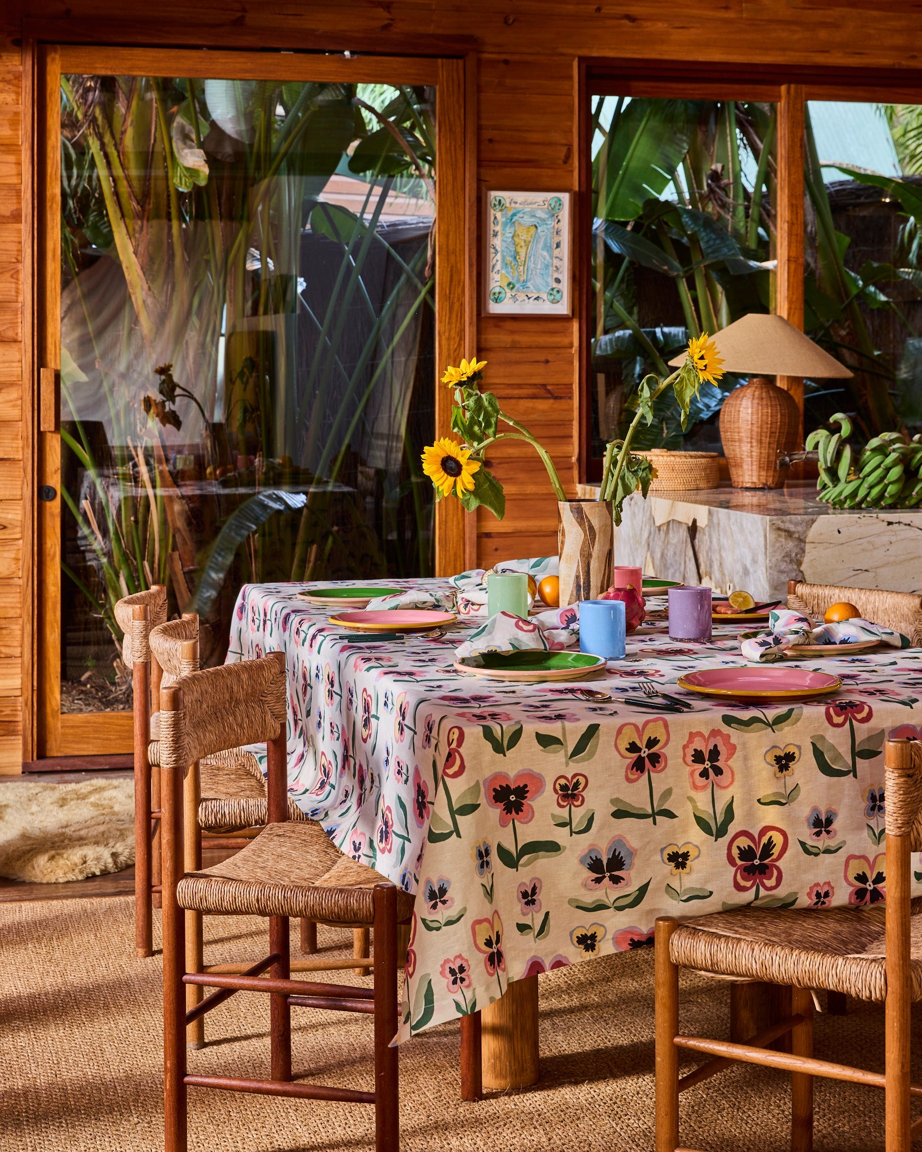 Kip & Co Pretty Pansy Tablecloth