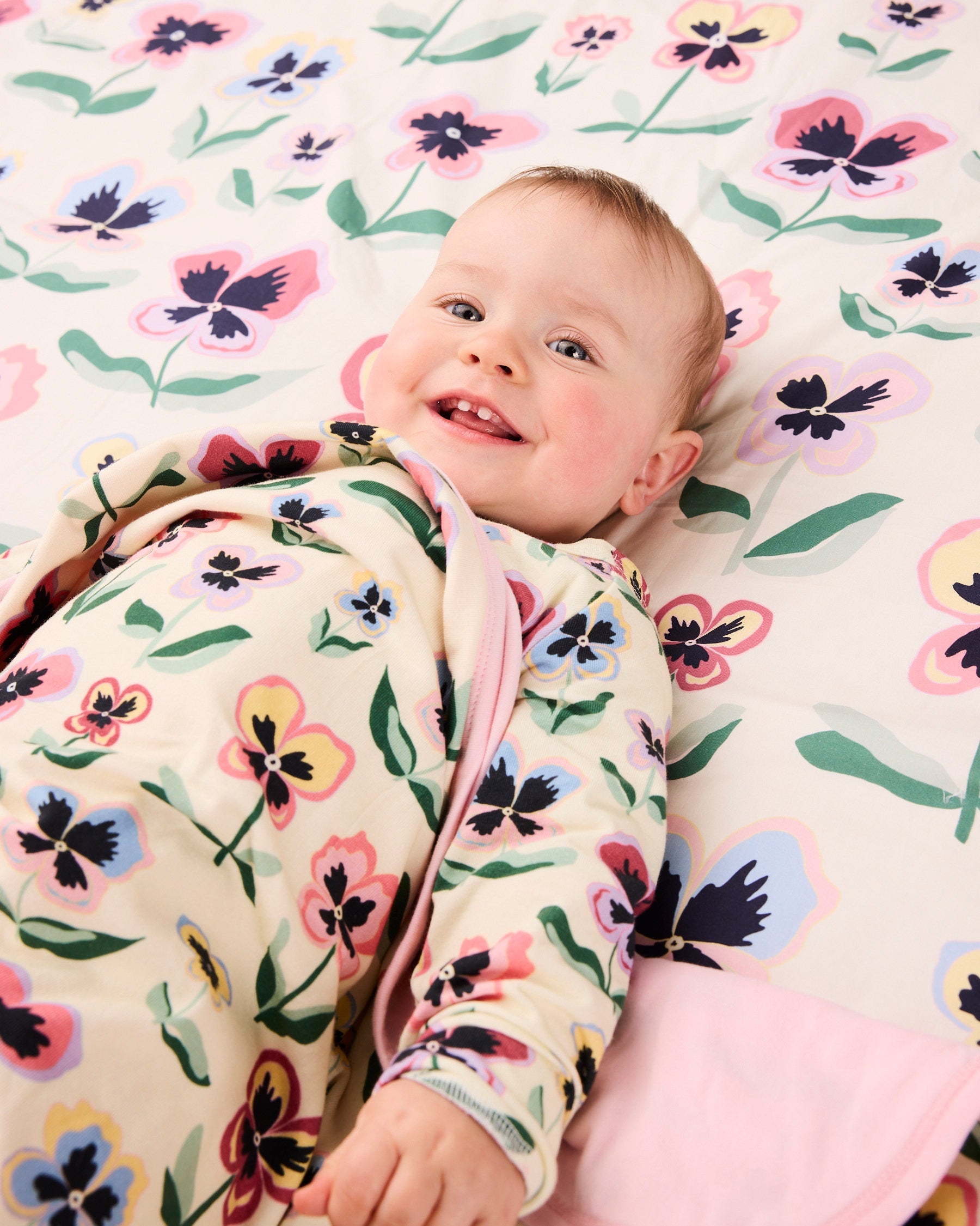 Kip & Co Pretty Pansy Organic Cotton Snuggle Blanket