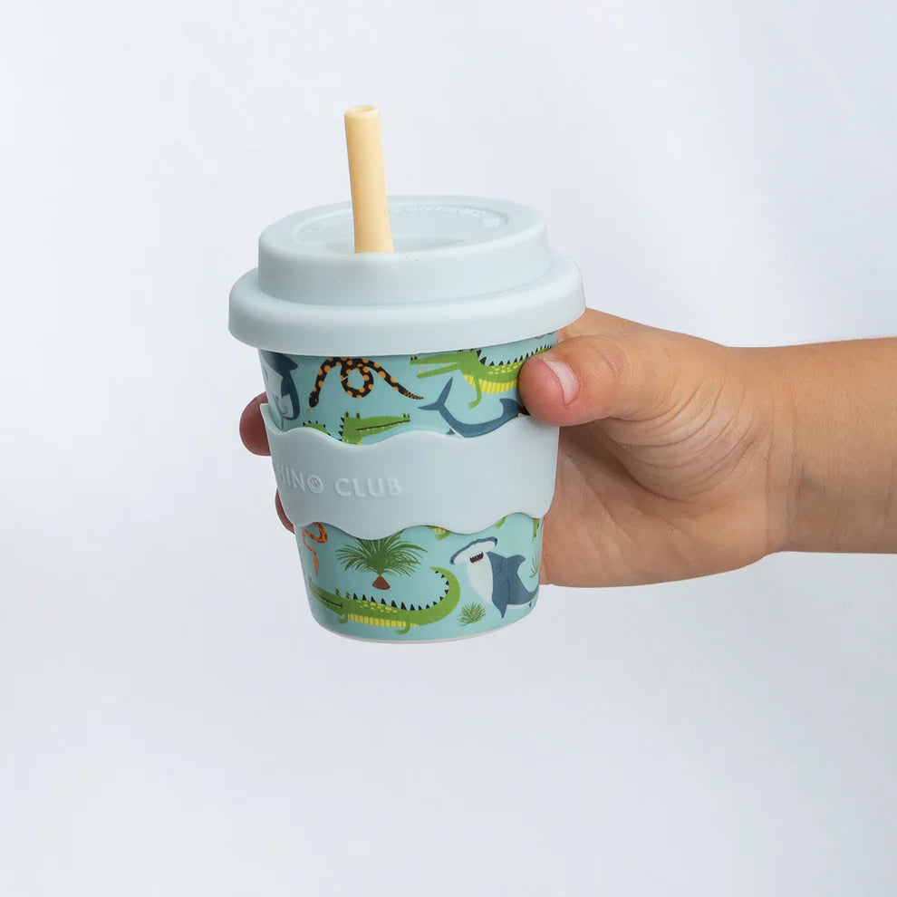Kids Chino Club Deadly Animals Baby Chino Cup, 4oz, featuring hand-painted animal design on a small children's cup.