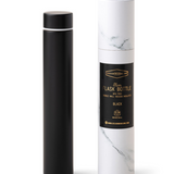 Designworks Ink slim black flask bottle, a sleek drinkwear accessory with a modern design for carrying beverages.