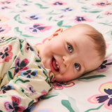 Kip & Co Pretty Pansy Organic Long Sleeve Zip Romper