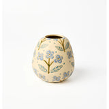 Jones & Co blue Pollen Vase with a floret design, showcasing a decorative ceramic vase for floral arrangements.