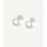 Estella Bartlett CZ circle earrings featuring sparkling cubic zirconia stones and silver-tone metal.