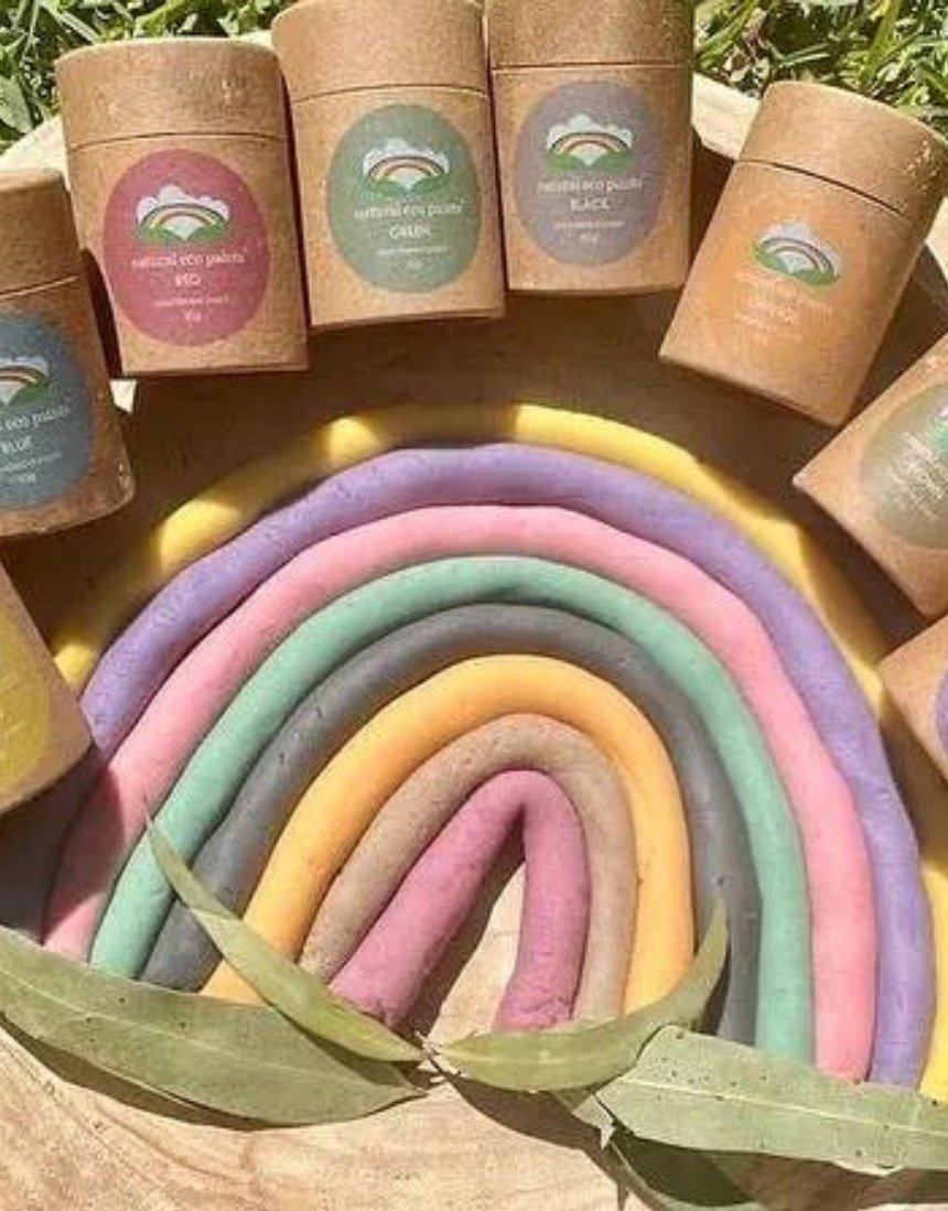 Eco Art and Craft Eco Playdough Kit for kids, includes colorful natural dough and crafting tools in an art and craft kit.