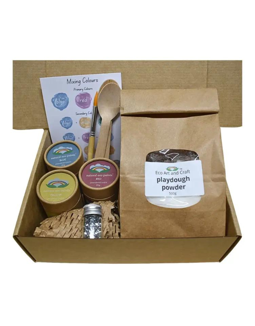 Eco Art and Craft Eco Playdough Kit for kids, includes colorful, natural playdough for creative art and craft activities.