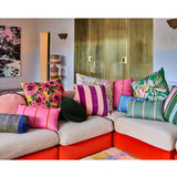 Kip & Co Plum Jam velvet cushion with soft, plush fabric and vibrant color, perfect for adding cozy style to a living space.