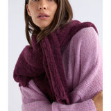 ELK The Label Agna Sweater in Violet Marle, a cozy knitwear piece with a textured pattern and relaxed fit.
