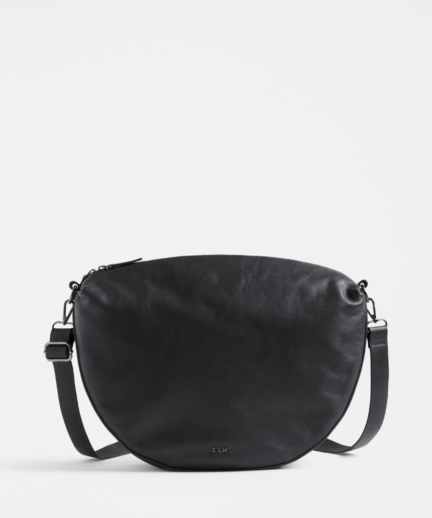 Black Elk Ilin Crossbody Bag with adjustable strap and sleek design, ideal for everyday use and stylish outings.