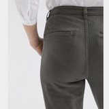 Elk Mysa Jean in olive color, denim fabric with classic five-pocket design, slim fit, and branded details.