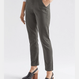 Olive green Elk Mysa Jean casual pants with relaxed fit and belt loops, shown on a model.