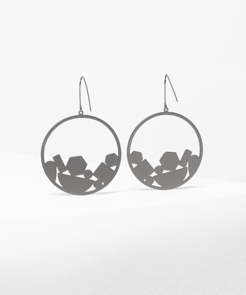 Gunmetal Elk Taak Earring featuring a sleek, modern design with a smooth finish, perfect for stylish everyday wear.