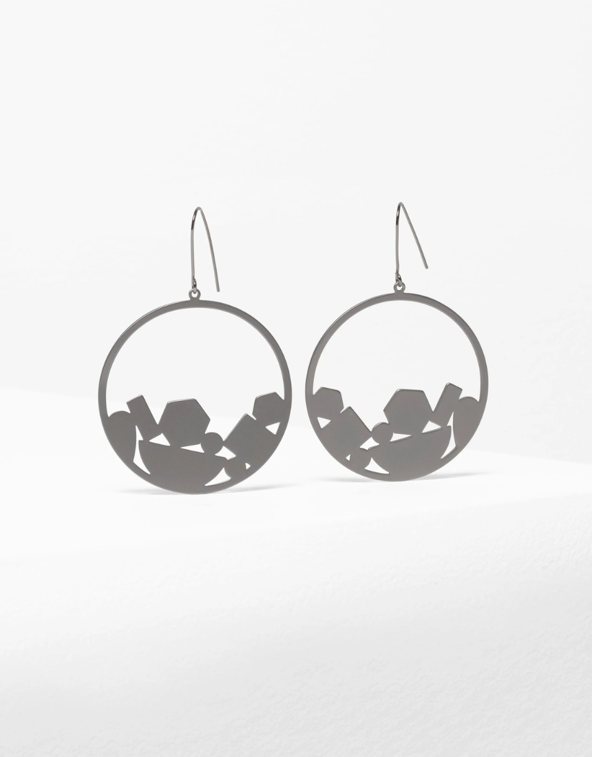 Gunmetal Elk Taak Earring featuring a sleek, modern design with a smooth finish, perfect for stylish everyday wear.