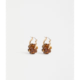 ELK The Label Flakkrin hoop earring in tortoiseshell speckle with a rounded hoop shape and textured finish.