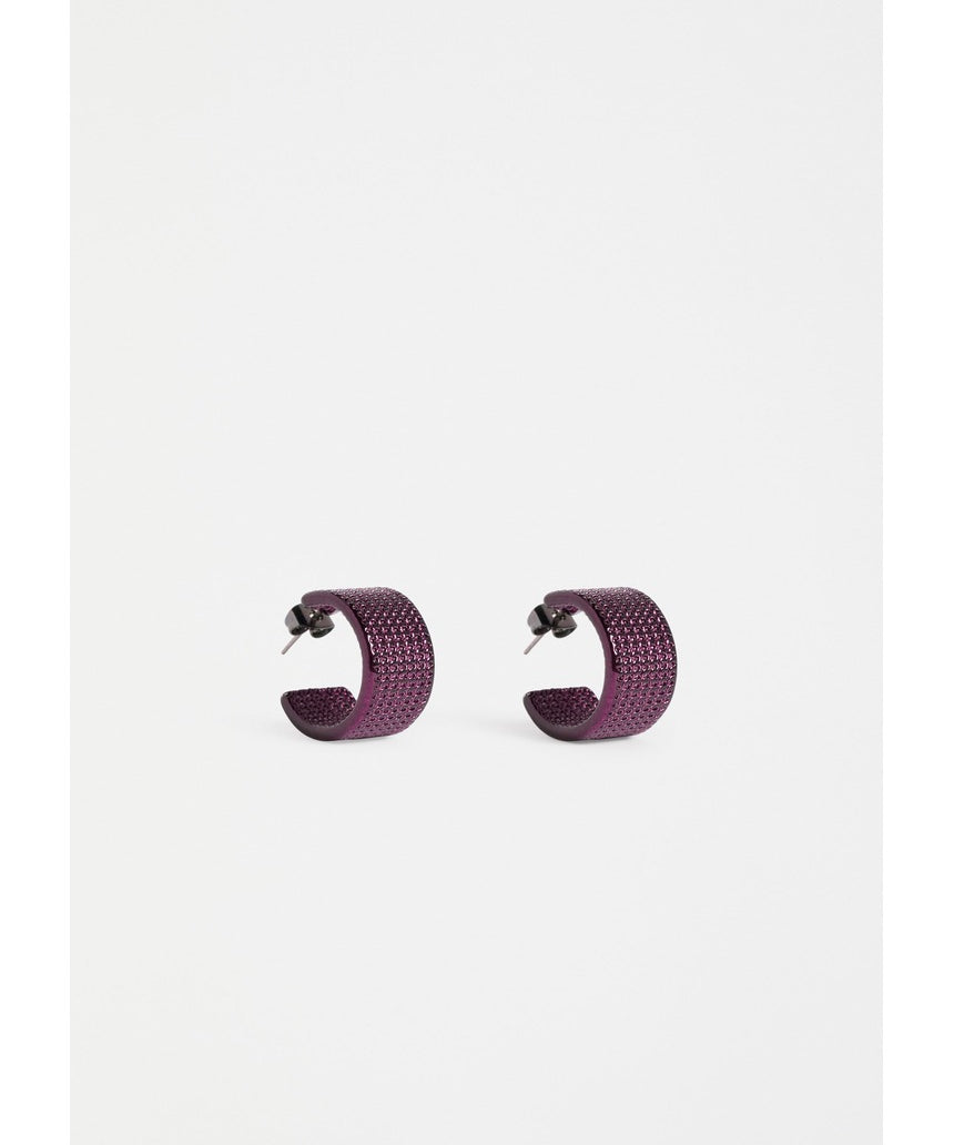ELK Glynn Small Hoop Earring in Shiraz featuring a delicate gold hoop with a textured finish.