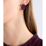ELK Glynn Small Hoop Earring in Shiraz with a vibrant red hue, showcasing a delicate, minimalist hoop design.