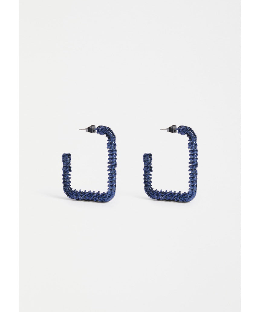 Navy large hoop earring by ELK The Label, featuring a bold, circular design perfect for stylish, statement jewelry.