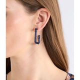 ELK The Label Hiva large navy hoop earring, showcasing a bold circular design with a smooth finish.