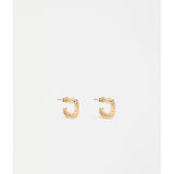 Gold Elk Hiva Mini Hoop Earrings by ELK The Label, showing close-up of small, stylish gold hoop earrings on a plain background