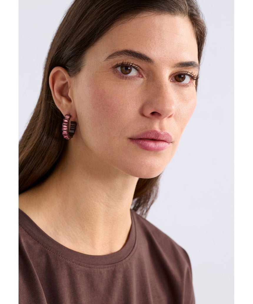 Teal Elk Jolle Hoop Earring by ELK The Label, showcasing a stylish, circular design on a clean background.