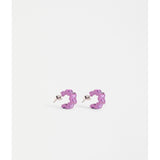 Violet Elk Jolle Mini Hoop Earring by ELK The Label, small gold hoop with violet hue, stylish and delicate jewelry accessory.