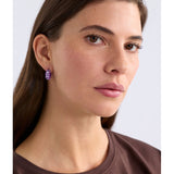 Violet Elk Jolle Mini Hoop Earring by ELK The Label, small gold hoop with violet enamel detail, on a neutral background.
