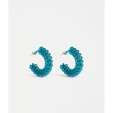 ELK The Label Klippan hoop earring in dark teal, featuring a sleek, circular design with a modern, minimalist style.