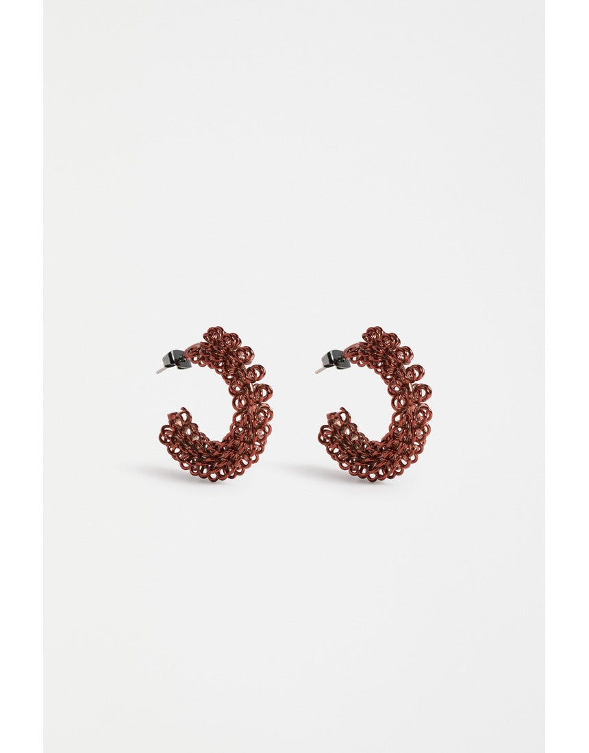 ELK The Label Klippan Hoop Earring in espresso color, stylish round earrings with a smooth finish and minimalist design.