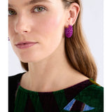 ELK The Label Klippan hoop earring in espresso color, featuring a sleek, rounded design, made of metal for a stylish look.