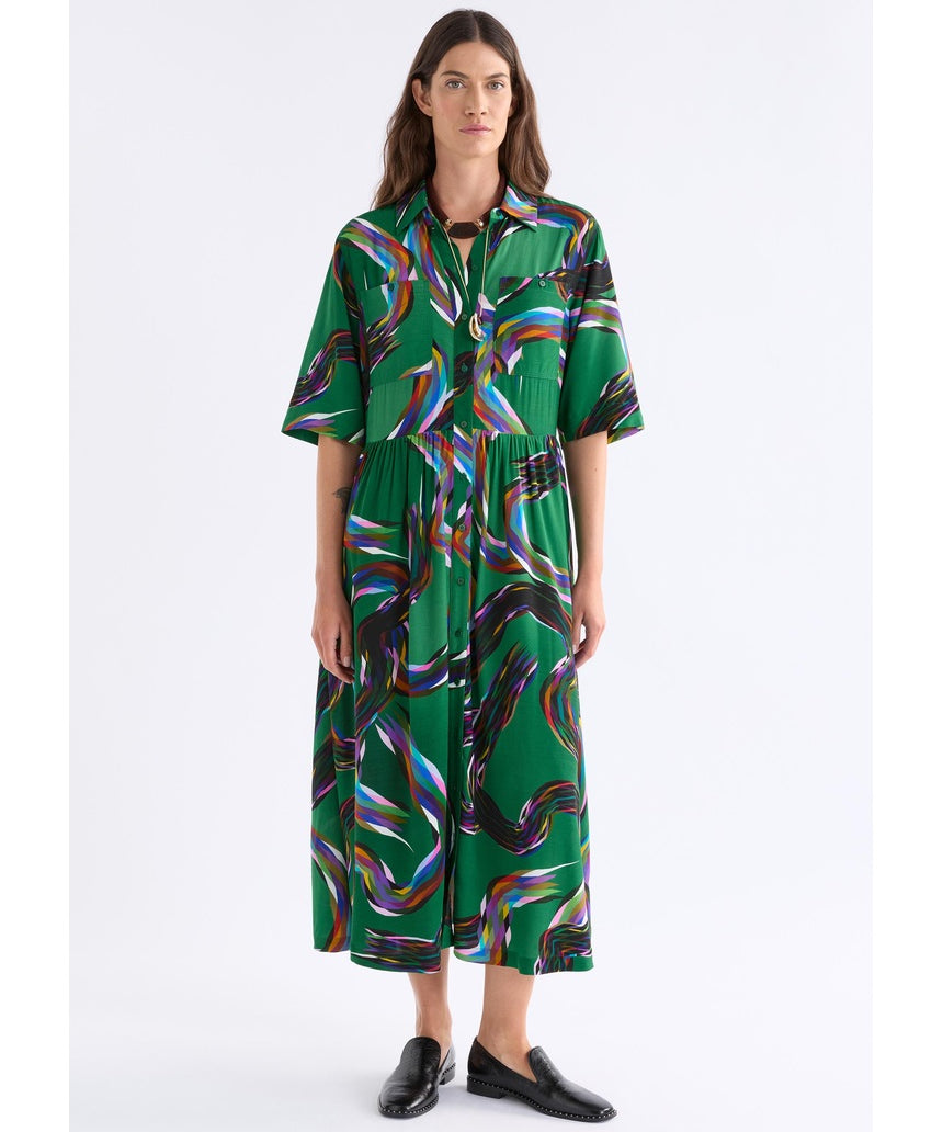 Metz Long Dress by Elk in Facet Print - view 2