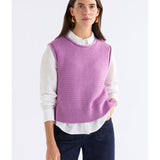 Violet ELK The Label Naya Knit Vest, a stylish knitwear piece with a textured pattern and sleeveless design.