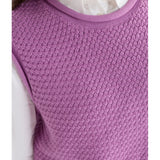 Violet Elk Naya knit vest from ELK The Label featuring a cozy, textured knitwear design with a round neckline.