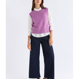 Violet Elk Naya Knit Vest by ELK The Label, featuring cozy knitwear with a fitted design and ribbed details.