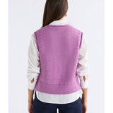 Violet Elk Naya Knit Vest by ELK The Label, featuring a cozy knitwear design with a relaxed fit and ribbed detailing.