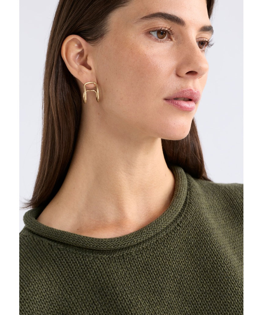 Gold Elk Orden Hoop Earring by ELK The Label, featuring a sleek circular design and polished finish.
