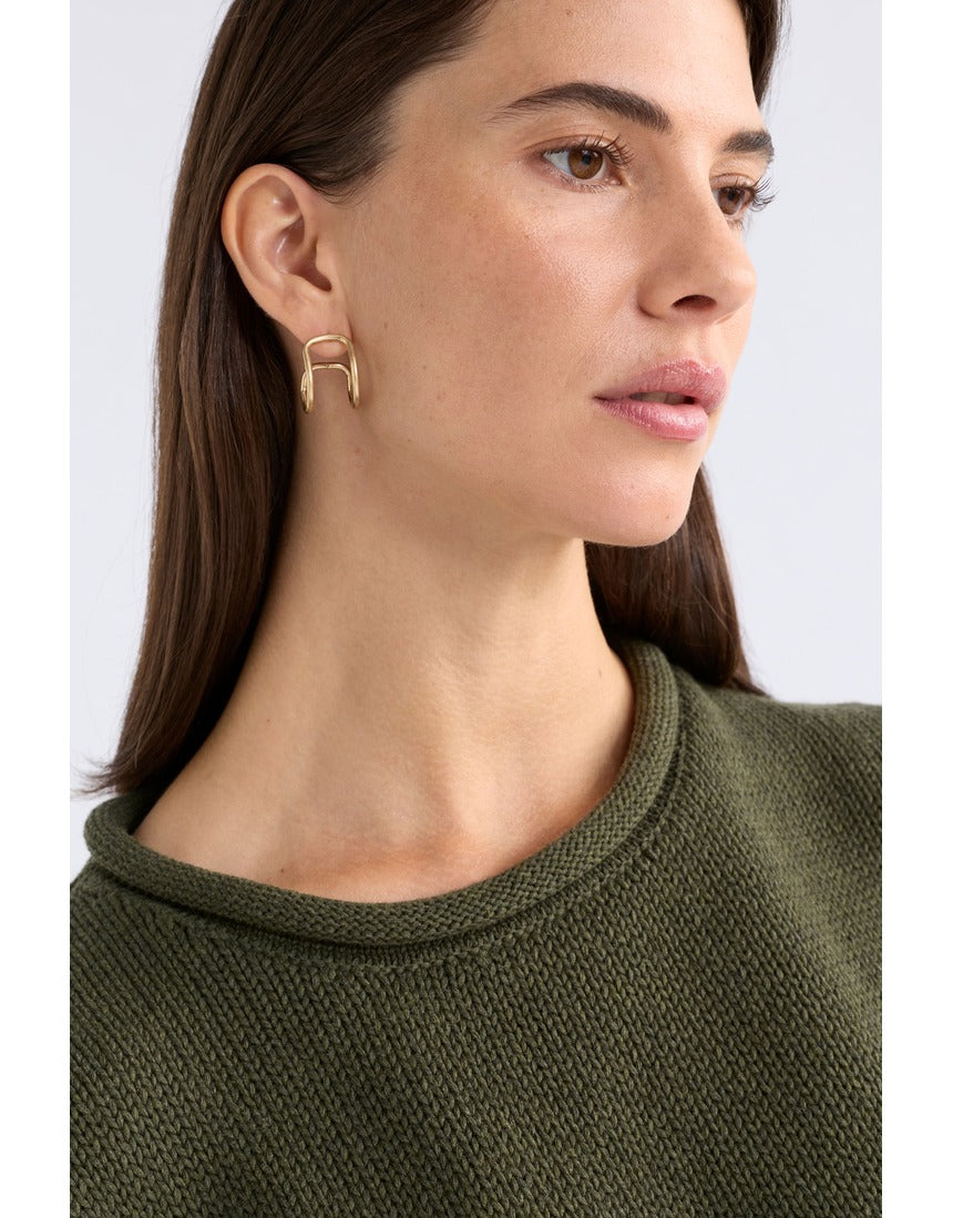 Gold Elk Orden Hoop Earring by ELK The Label, featuring a sleek circular design and polished finish.