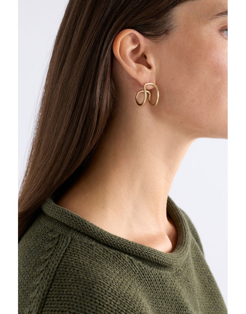 Gold Elk Orden Hoop Earring from ELK The Label, featuring a sleek, minimalist hoop design in shiny gold metal.