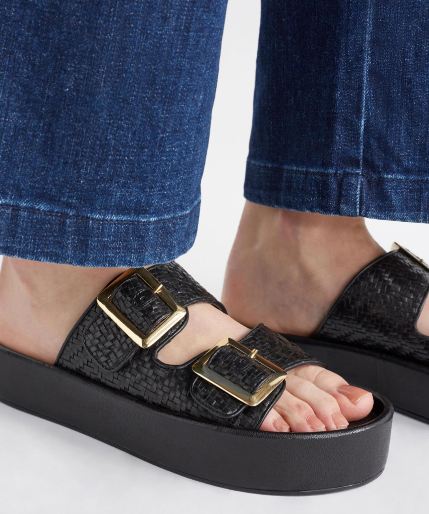 Black Elk Turi Platform Shoes with chunky soles and sleek design, showcasing modern footwear style.