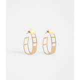 Gold Elk Skeni earrings by ELK The Label featuring sleek, modern design with polished gold finish and delicate hoops.