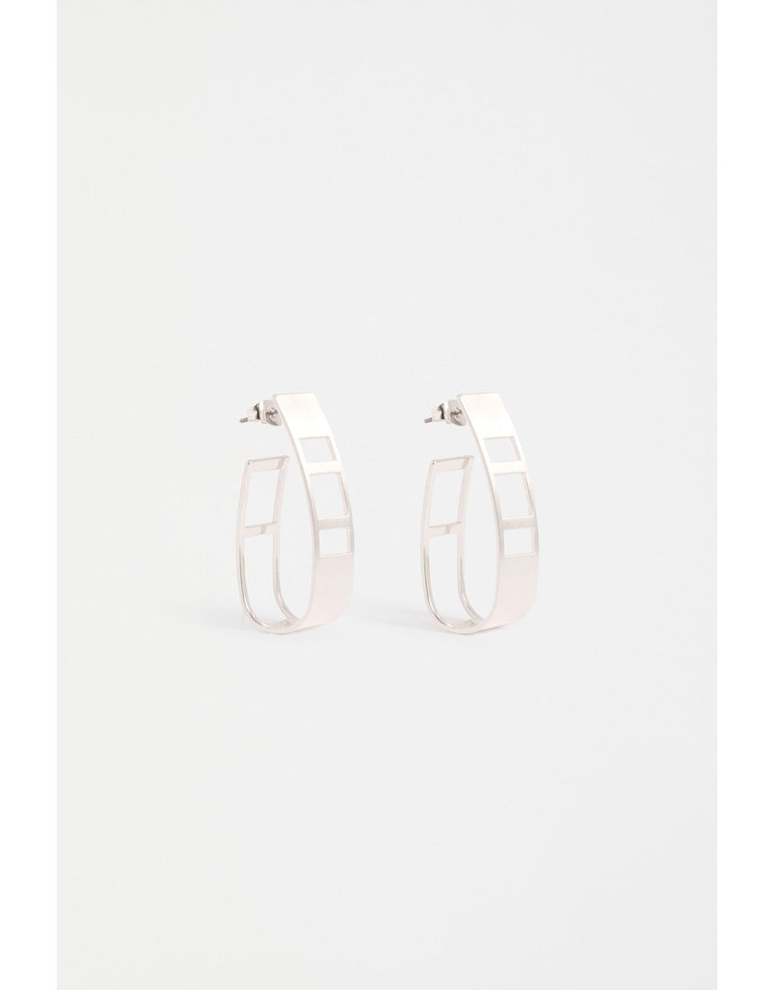Silver Elk Skeni Earring by ELK The Label featuring a sleek, modern design with smooth silver finish and minimalist style.