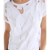 White Elk Varr Burnout Top from ELK The Label, featuring lightweight, textured fabric with a relaxed fit and stylish design.