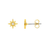 Estella Bartlett North Star stud earrings featuring small, silver star-shaped design with a shiny finish.