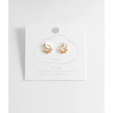 Estella Bartlett CZ spike hoop earring featuring a sleek silver hoop with sparkling cubic zirconia accents.