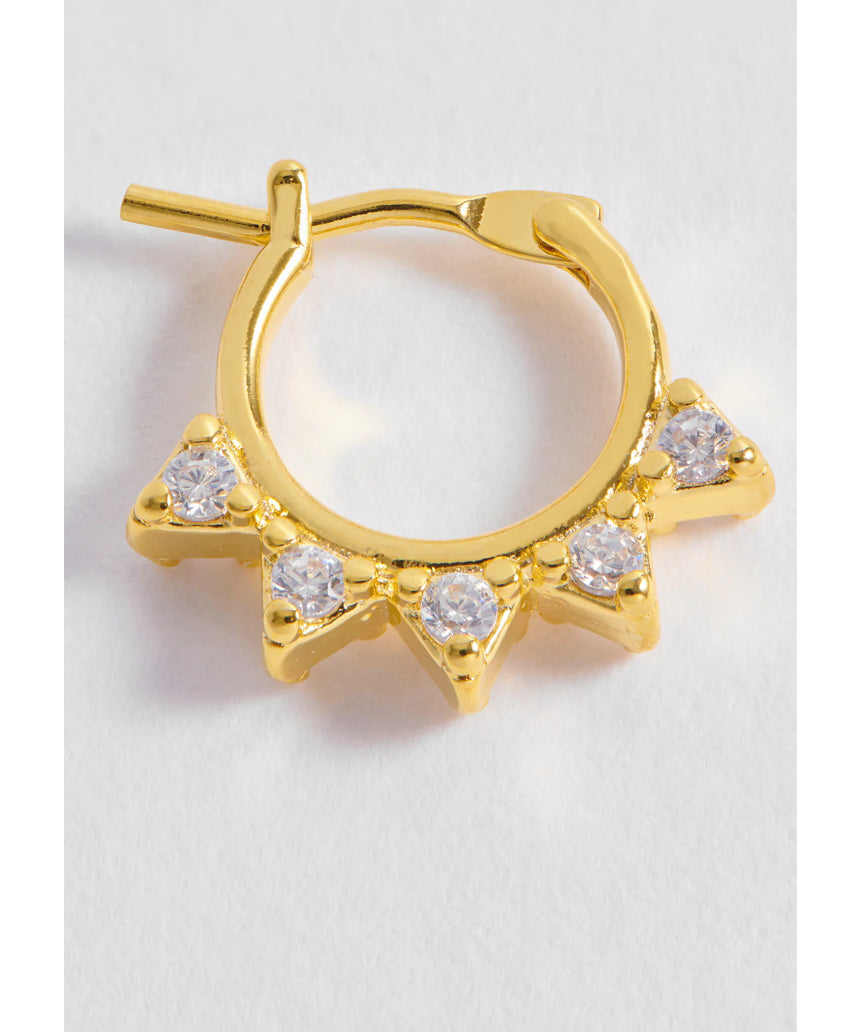 Estella Bartlett CZ Spike Hoop Earring with sleek silver finish and sparkling cubic zirconia accents.