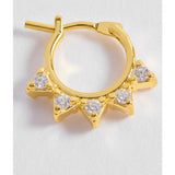 Estella Bartlett CZ Spike Hoop Earring with sleek silver finish and sparkling cubic zirconia accents.