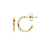 Estella Bartlett gold-plated small hoop earrings showcasing a sleek, minimalist jewelry design on a white background.