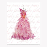 Pink peony floral linen tea towel by Petal & Pins, featuring a delicate, natural fabric design perfect for kitchen decor.