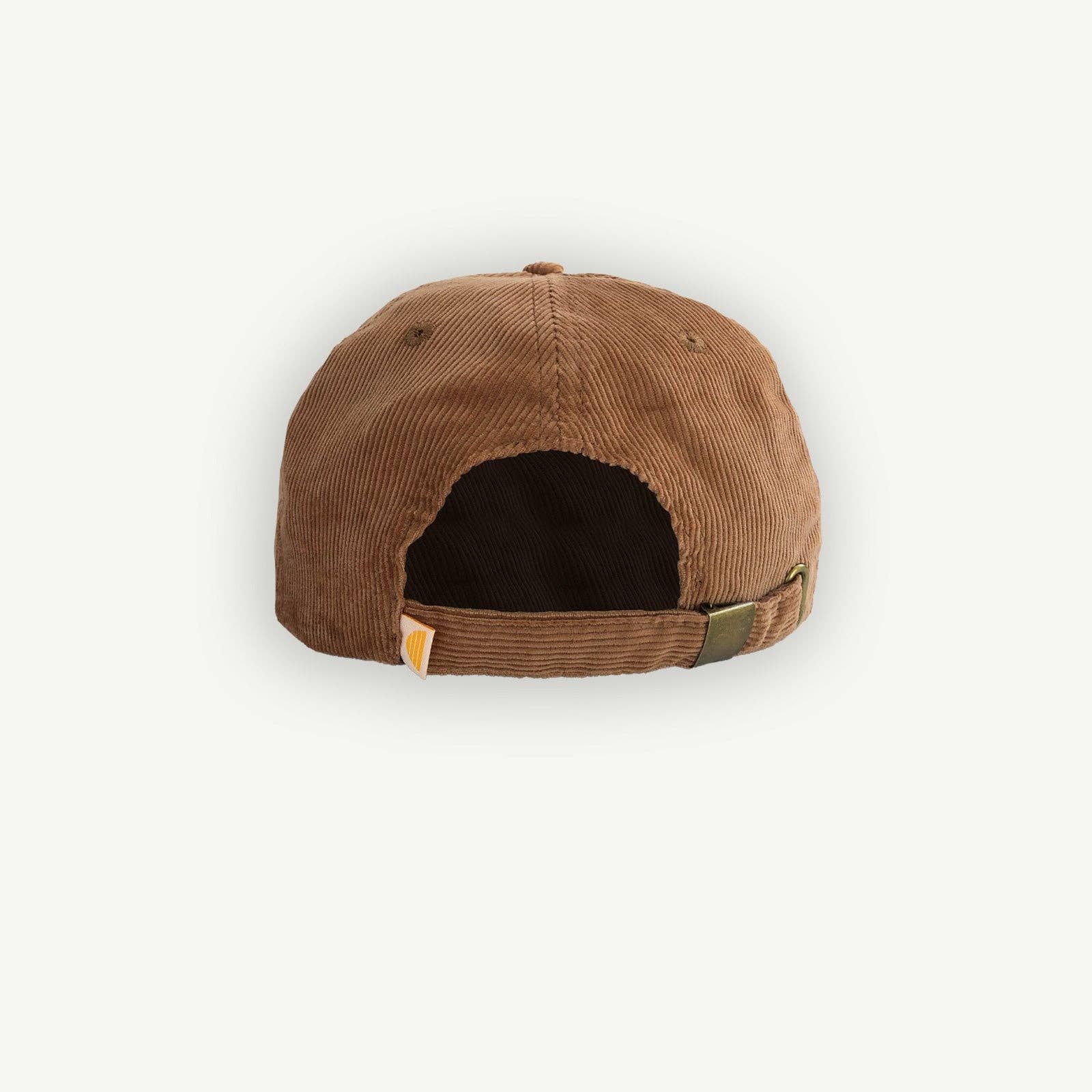 Tan Rad Dad Cord Cap by Banabae, featuring a casual cord fabric design and adjustable strap.