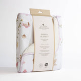 Living Textiles Jersey Sherpa Pram Blanket in Whimsical Wonderland with soft fabric and whimsical printed design for babies.