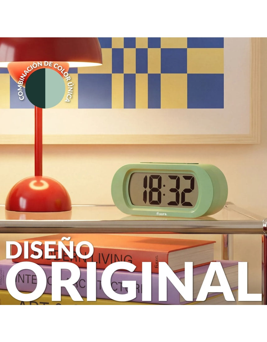 Green Fisura Gummy Alarm Clock with playful gummy bear design and digital display, perfect for a fun, functional bedside clock.