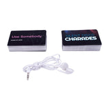 Fizz Creations Silent Disco Charades Game, a fun party game with colorful game pieces and instructions on a table.